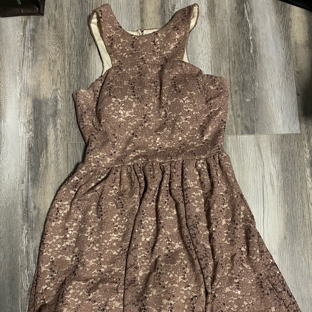 Tank style dress with cutout back.